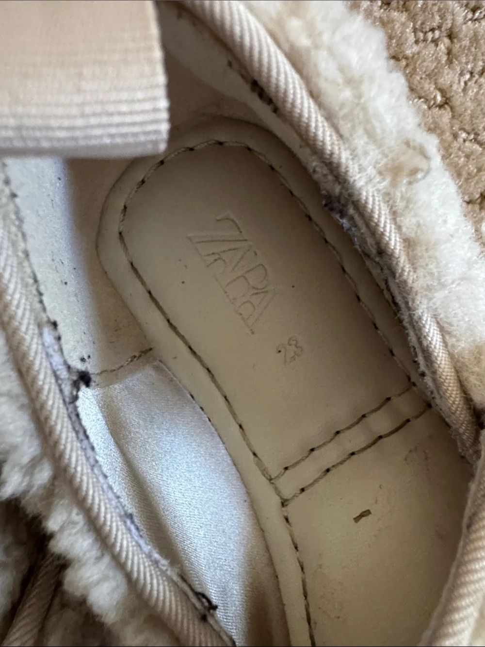 Zara Faux shearling ballet flats